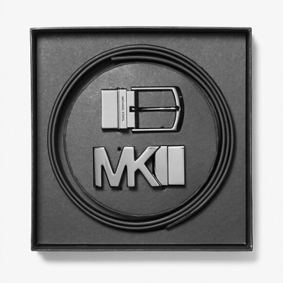 Michael Kors Men's 4-In-1 Logo Reversible Belt Set Box One Size Black/Brown NWT - Picture 1 of 7